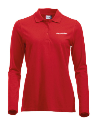 Poloshirt Langarm Marion Rot